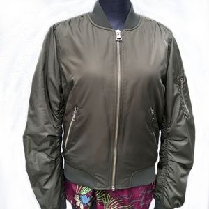 Topshop Green Khaki Bomber Jacket NWOT